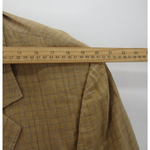 VINTAGE Ermenegildo Zegna Sport Coat Men 50 Tan Blazer Linen Jacket Plaid* - Picture 7 of 16